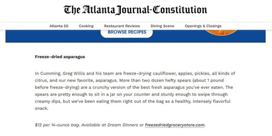 Freeze Dried Grocery Store Gets Recognized in The Atlanta Journal-Constitution