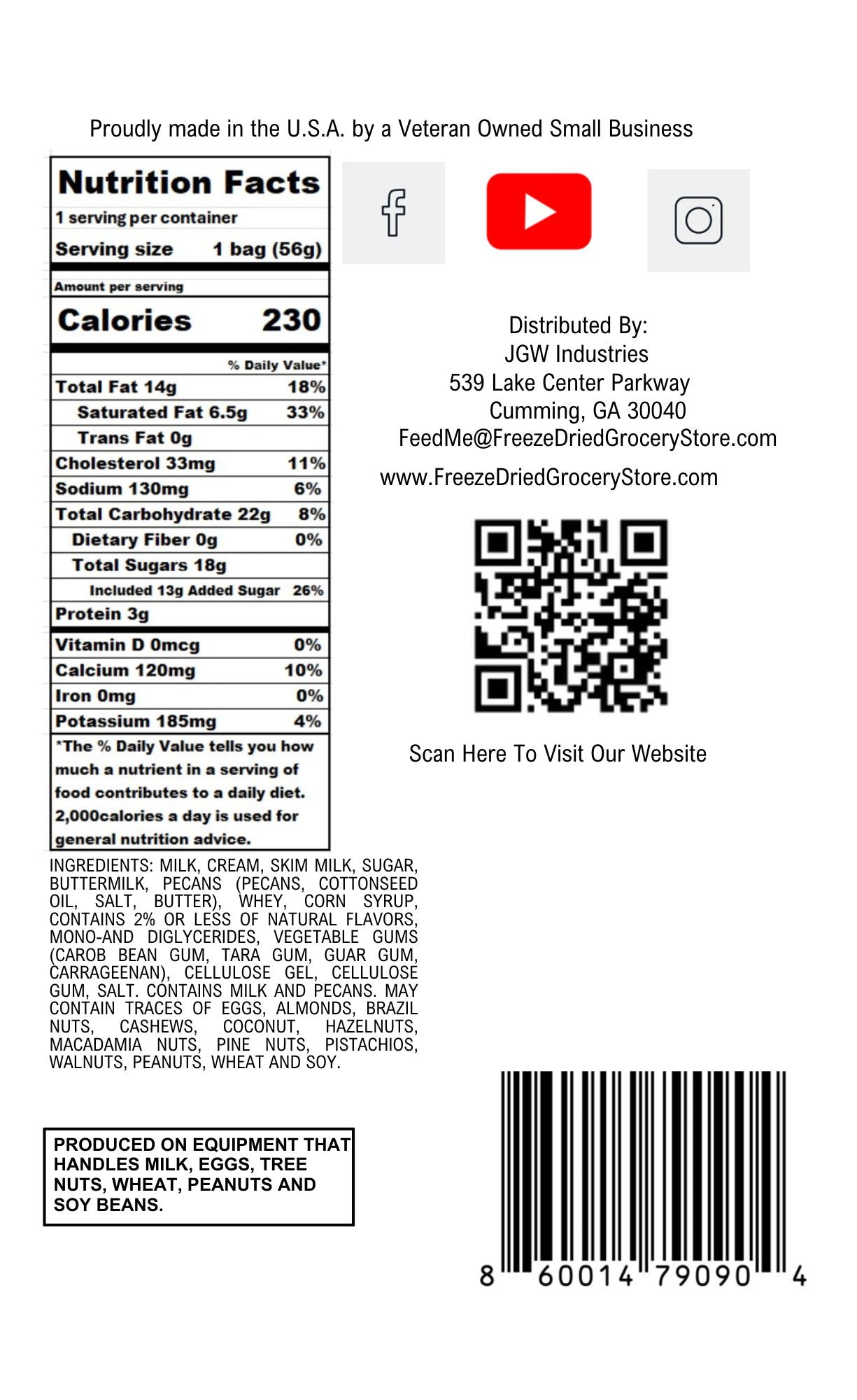 inAcrunch Freeze-Dried Butter Pecan Ice Cream